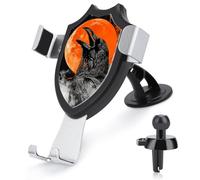 maccbn 3 in 1 Universal Car Phone Mount Adjustable Suction Cup Red Moon Crow Cell Phone Holder with Metal Hook Clip for Vent Windshield Dashboard Car Accessories Auto Interior Decoration Gift