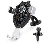 maccbn 3 in 1 Universal Car Phone Mount Adjustable Suction Cup Rose Gothic Cell Phone Holder with Metal Hook Clip for Vent Windshield Dashboard Car Accessories Auto Interior Decoration Gift