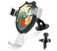maccbn 3 in 1 Universal Car Phone Mount Adjustable Suction Cup Summer Hawaiian Cell Phone Holder with Metal Hook Clip for Vent Windshield Dashboard Car Accessories Auto Interior Decoration Gift