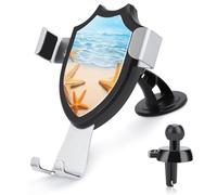 maccbn 3 in 1 Universal Car Phone Mount Adjustable Suction Cup Summer Starfish Cell Phone Holder with Metal Hook Clip for Vent Windshield Dashboard Car Accessories Auto Interior Decoration Gift