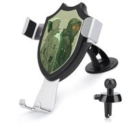 maccbn 3 in 1 Universal Car Phone Mount Adjustable Suction Cup Two Green Ghosts Cell Phone Holder with Metal Hook Clip for Vent Windshield Dashboard Car Accessories Auto Interior Decoration Gift