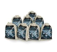 maccbn 8 Pack Natural Cotton Drawstring Bags Reusable Muslin Bag Empty Gift Bags Air Force Fighter Jet Pouches for Tea Jewelry Sachet Wedding Party Favors Storage Holiday Gifts 5x7 Inch