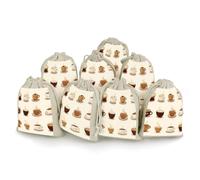 maccbn 8 Pack Natural Cotton Drawstring Bags Reusable Muslin Bag Empty Gift Bags Coffee Collection Pouches for Tea Jewelry Sachet Wedding Party Favors Storage Holiday Gifts 5x7 Inch