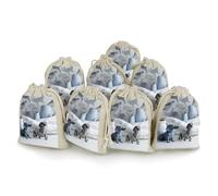 maccbn 8 Pack Natural Cotton Drawstring Bags Reusable Muslin Bag Empty Gift Bags Cute Dachshund Dog Pouches for Tea Jewelry Sachet Wedding Party Favors Storage Holiday Gifts 5x7 Inch