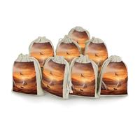 maccbn 8 Pack Natural Cotton Drawstring Bags Reusable Muslin Bag Empty Gift Bags Native American Tribes Pouches for Tea Jewelry Sachet Wedding Party Favors Storage Holiday Gifts 5x7 Inch