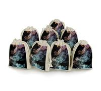 maccbn 8 Pack Natural Cotton Drawstring Bags Reusable Muslin Bag Empty Gift Bags Psychedelic Smoke Pouches for Tea Jewelry Sachet Wedding Party Favors Storage Holiday Gifts 5x7 Inch