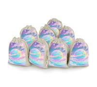 maccbn 8 Pack Natural Cotton Drawstring Bags Reusable Muslin Bag Empty Gift Bags Rainbow Colored Galaxy Pouches for Tea Jewelry Sachet Wedding Party Favors Storage Holiday Gifts 5x7 Inch