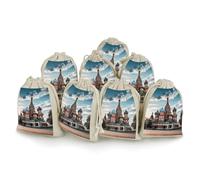 maccbn 8 Pack Natural Cotton Drawstring Bags Reusable Muslin Bag Empty Gift Bags St Basil Cathedral In Moscow Pouches for Tea Jewelry Sachet Wedding Party Favors Storage Holiday Gifts 5x7 Inch