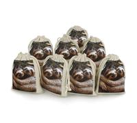 maccbn 8 Pack Natural Cotton Drawstring Bags Reusable Muslin Bag Empty Gift Bags Two Sloths Hugging Pouches for Tea Jewelry Sachet Wedding Party Favors Storage Holiday Gifts 5x7 Inch