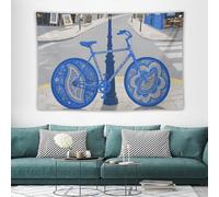 maccbn Blue Paisley Boho Wall Tapestry with Hanging Kit Aesthetic Tapestry Wall Hanging Personalized Backdrop Large Vintage Tapestries Decoration for Bedroom Living Room Dorm Decor-40 x60