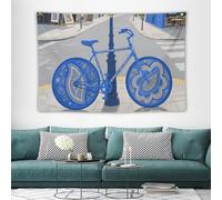 maccbn Blue Paisley Boho Wall Tapestry with Hanging Kit Aesthetic Tapestry Wall Hanging Personalized Backdrop Large Vintage Tapestries Decoration for Bedroom Living Room Dorm Decor-60 x90