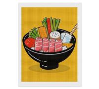 maccbn Cartoon Hotpot Doodle 5D Diamond Painting Kit for Adults DIY Diamond Art Kits with Drill Tools Full Square Drill Gem Painting for Home Wall Decor Beginner-Friendly Craft Set Gift 12x16
