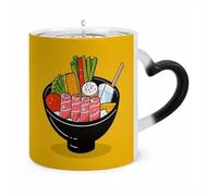 maccbn Cartoon Hotpot Doodle Heat Sensitive Color Changing Coffee Mugs 11 Oz Large Ceramic Cup with Handle Personalized Magic Cups Temperature Changing Mug Novelty for Christmas Birthday Gifts
