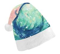 maccbn Christmas Beautiful Mermaid Tail Santa Hat Stretchable Xmas Hat Festive Holiday Party Supply for Caroling New Year Cosplay