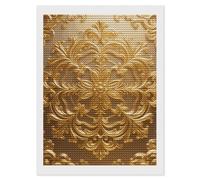 maccbn Classic Gold Patterns 5D Diamond Painting Kit for Adults - DIY Diamond Art Kits with Drill Tools Full Round Drill Gem Painting for Home Wall Decor, Beginner-Friendly Craft Set Gift 12x16