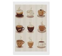 maccbn Coffee Collection 5D Diamond Painting Kit for Adults DIY Diamond Art Kits with Drill Tools Full Square Drill Gem Painting for Home Wall Decor Beginner-Friendly Craft Set Gift 8x12