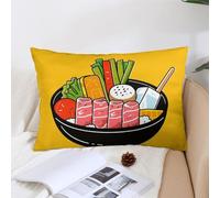 maccbn Decorative Throw Pillow Covers 12x20 Cartoon Hotpot Doodle Pillow Protectors with Hidden Zipper Soft Plush Oblong Pillowcase Lumbar Pillows Covers for Living Room Couch Bed Sofa Home Decor