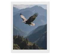 maccbn Eagles Fly in The Valley 5D Diamond Painting Kit for Adults - DIY Diamond Art Kits with Drill Tools Full Round Drill Gem Painting for Home Wall Decor, Beginner-Friendly Craft Set Gift 12"x16"