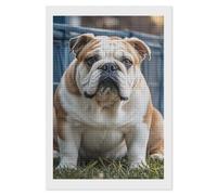 maccbn English Bulldogs 5D Diamond Painting Kit for Adults DIY Diamond Art Kits with Drill Tools Full Square Drill Gem Painting for Home Wall Decor Beginner-Friendly Craft Set Gift 8x12