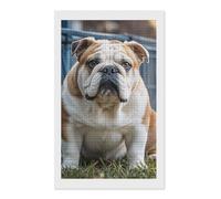 maccbn English Bulldogs 5D Diamond Painting Kit for Adults DIY Diamond Art Kits with Drill Tools Full Square Drill Gem Painting for Home Wall Decor Beginner-Friendly Craft Set Gift 12x20