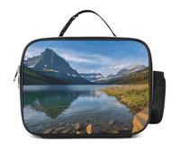 maccbn Glacier National Park Insulated Lunch Bag Reusable Lunch Box with Detachable Handle Portable Cooler Bag Container Leakproof Tote for Work Picnic Beach Travel Women Men Adults