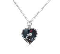 maccbn Gothic Hat-wearing Dog Pet Urn Necklace for Ashes Waterproof Heart Memorial Pendant with Filling Kit 27.6" Adjustable Chain Cremation Keepsake Jewelry for Dog Cat Sympathy Gift for Pet Lovers