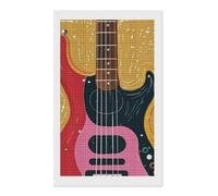 maccbn Guitar Bass Music 5D Diamond Painting Kit for Adults DIY Diamond Art Kits with Drill Tools Full Square Drill Gem Painting for Home Wall Decor Beginner-Friendly Craft Set Gift 12x20