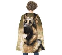 maccbn Halloween Cape Reversible Blue And Red Animal German Shepherd Medieval Cloak Renaissance Cosplay Birthday Party Dress Up Costume