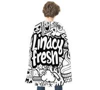 maccbn Halloween Cape Reversible Blue And Red Black And White Graffiti Medieval Cloak Renaissance Cosplay Birthday Party Dress Up Costume