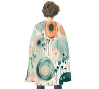 maccbn Halloween Cape Reversible Blue And Red Circles And Flowers Medieval Cloak Renaissance Cosplay Birthday Party Dress Up Costume
