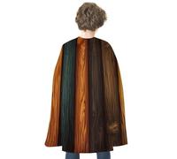 maccbn Halloween Cape Reversible Blue And Red Colored Wood Texture Medieval Cloak Renaissance Cosplay Birthday Party Dress Up Costume