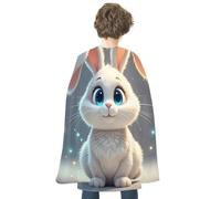 maccbn Halloween Cape Reversible Blue And Red Cute Rabbit Medieval Cloak Renaissance Cosplay Birthday Party Dress Up Costume