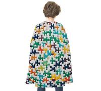 maccbn Halloween Cape Reversible Blue And Red Different Jigsaw Puzzles Medieval Cloak Renaissance Cosplay Birthday Party Dress Up Costume