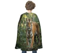 maccbn Halloween Cape Reversible Blue And Red Forest Tiger Medieval Cloak Renaissance Cosplay Birthday Party Dress Up Costume