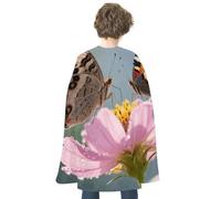 maccbn Halloween Cape Reversible Blue And Red Moth Butterfly Medieval Cloak Renaissance Cosplay Birthday Party Dress Up Costume