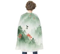 maccbn Halloween Cape Reversible Blue And Red Mountain Forest Medieval Cloak Renaissance Cosplay Birthday Party Dress Up Costume