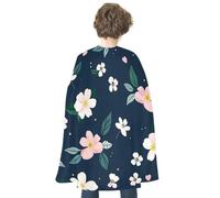 maccbn Halloween Cape Reversible Blue And Red Navy Blue Flower Medieval Cloak Renaissance Cosplay Birthday Party Dress Up Costume