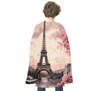 maccbn Halloween Cape Reversible Blue And Red Romantic Paris Tower Medieval Cloak Renaissance Cosplay Birthday Party Dress Up Costume