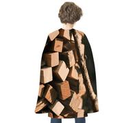 maccbn Halloween Cape Reversible Blue And Red Rustic Wood Medieval Cloak Renaissance Cosplay Birthday Party Dress Up Costume