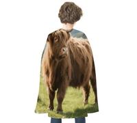 maccbn Halloween Cape Reversible Blue And Red Scottish Cattle Medieval Cloak Renaissance Cosplay Birthday Party Dress Up Costume