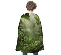 maccbn Halloween Cape Reversible Blue And Red Tropical Rainforest Medieval Cloak Renaissance Cosplay Birthday Party Dress Up Costume