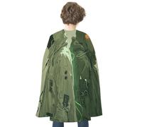 maccbn Halloween Cape Reversible Blue And Red Two Green Ghosts Medieval Cloak Renaissance Cosplay Birthday Party Dress Up Costume