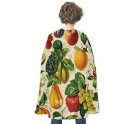 maccbn Halloween Cape Reversible Blue And Red Various Fruit Medieval Cloak Renaissance Cosplay Birthday Party Dress Up Costume