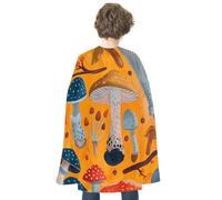 maccbn Halloween Cape Reversible Blue And Red Various Mushrooms Medieval Cloak Renaissance Cosplay Birthday Party Dress Up Costume