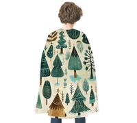 maccbn Halloween Cape Reversible Blue And Red Various Tree Paintings Medieval Cloak Renaissance Cosplay Birthday Party Dress Up Costume
