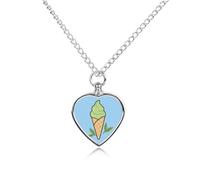 maccbn Ice Cream Cone Pet Urn Necklace for Ashes Waterproof Heart Memorial Pendant with Filling Kit 27.6" Adjustable Chain Cremation Keepsake Jewelry for Dog Cat Sympathy Gift for Pet Lovers