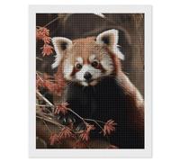 maccbn Red Pandas 5D Diamond Painting Kit for Adults DIY Diamond Art Kits with Drill Tools Full Square Drill Gem Painting for Home Wall Decor Beginner-Friendly Craft Set Gift 16x20
