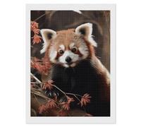 maccbn Red Pandas 5D Diamond Painting Kit for Adults DIY Diamond Art Kits with Drill Tools Full Square Drill Gem Painting for Home Wall Decor Beginner-Friendly Craft Set Gift 12x16