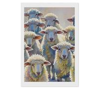 maccbn Watercolor Sheeps 5D Diamond Painting Kit for Adults - DIY Diamond Art Kits with Drill Tools Full Round Drill Gem Painting for Home Wall Decor, Beginner-Friendly Craft Set Gift 8x12