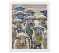 maccbn Watercolor Sheeps 5D Diamond Painting Kit for Adults - DIY Diamond Art Kits with Drill Tools Full Round Drill Gem Painting for Home Wall Decor, Beginner-Friendly Craft Set Gift 16x20